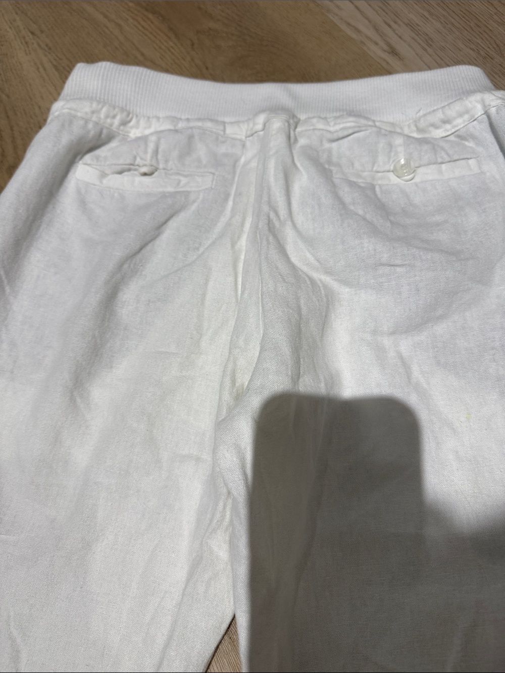 Love Tree White Wide-Leg Cotton Pants with Lace Trim - Picture 6 of 8